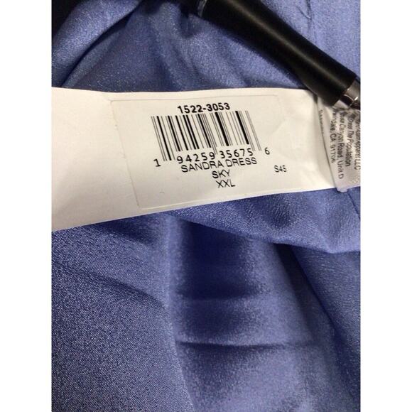 Dress the Population Sandra Gown Dress Sky Blue Side Slit Size XXL NWT - Picture 8 of 11